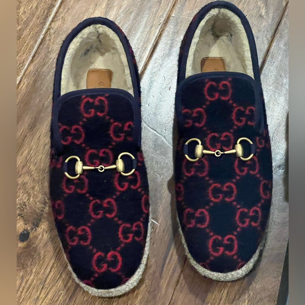 Gucci shearling/wool Fria slippers.Worn 2x